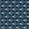 Blue and cream seamless modern geometric pattern tile