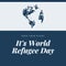 Blue and Cream Simple World Refugee Day Social Media Graphic