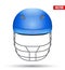 Blue Cricket Helmet Front View