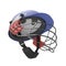 Blue Cricket Helmet Isolated 3D Illustration On White Background