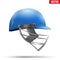 Blue Cricket Helmet Side View