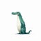Blue Crocodile And Green Creature: Hyperrealistic Minimalist Illustration