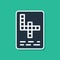 Blue Crossword icon isolated on green background. Vector