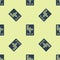 Blue Crossword icon isolated seamless pattern on yellow background. Vector