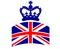 A Blue Crown British United Kingdom Flag Emblem