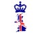 A Blue Crown British United Kingdom Flag Map