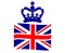 A Blue Crown With British United Kingdom Flag Ribbon