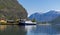 A blue cruise during parking at the harbor in Flam harbor