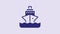 Blue Cruise ship icon isolated on purple background. Travel tourism nautical transport. Voyage passenger ship, cruise