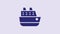 Blue Cruise ship icon isolated on purple background. Travel tourism nautical transport. Voyage passenger ship, cruise