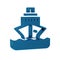 Blue Cruise ship icon isolated on transparent background. Travel tourism nautical transport. Voyage passenger ship