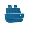 Blue Cruise ship icon isolated on transparent background. Travel tourism nautical transport. Voyage passenger ship