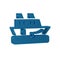 Blue Cruise ship icon isolated on transparent background. Travel tourism nautical transport. Voyage passenger ship