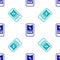 Blue Cruise ticket for traveling by ship icon isolated seamless pattern on white background. Travel by Cruise liner