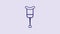 Blue Crutch or crutches icon isolated on purple background. Equipment for rehabilitation of people with diseases of