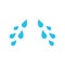 Blue cry tears icon. Cartoon drops from eyes design illustration.