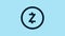 Blue Cryptocurrency coin Zcash ZEC icon isolated on blue background. Digital currency. Altcoin symbol. Blockchain based