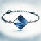 Blue Crystal Bracelet With Digital Surrealism Style