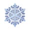 Blue crystal snowflake 3D