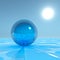 Blue Crystal Sphere on surreal horizon