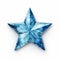 a blue crystal star on a white background