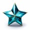 a blue crystal star on a white background