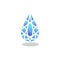 Blue crystal stone flat icon