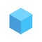 Blue Cuboid Isolated Geometric Figure Pattern Icon