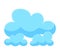Blue cumulus or fluffy clouds, overcast sign. Weather forecast element