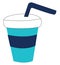 A blue cup, vector or color illustration