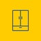 Blue Cupboard Wardrobe dresser line icon on yellow background