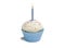Blue Cupcake and Candle