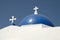 Blue cupola of a church in Greece