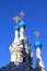 Blue cupolas of church