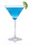 Blue Curacao cocktail in a glass