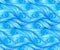 Blue curly waves vector seamless pattern