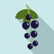 Blue currant berry icon, flat style