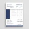 Blue customer invoice template design