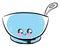 Blue cute bowl, illustration, vector