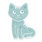 Blue cute cat vector