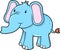 Blue Cute Elephant Vector