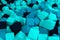 Blue cyan cubes