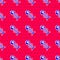 Blue Dead fish icon isolated seamless pattern on red background. Vector