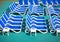 Blue deck chairs