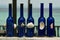 Blue decorative bottles