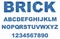 Blue decorative brick wall style font vector image