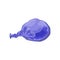 Blue deflated balloon. Holiday attributes. Vector cartoon illustration on a white isolated background.