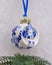 Blue Delftware Christmas tree toy Netherlands closeup shallow D