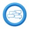 Blue dialog icon button, stock vector illustration