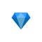 Blue diamond, carat isolated vector icon. crystal, jewelry, luxury, brilliant flat style vector symbol on white background